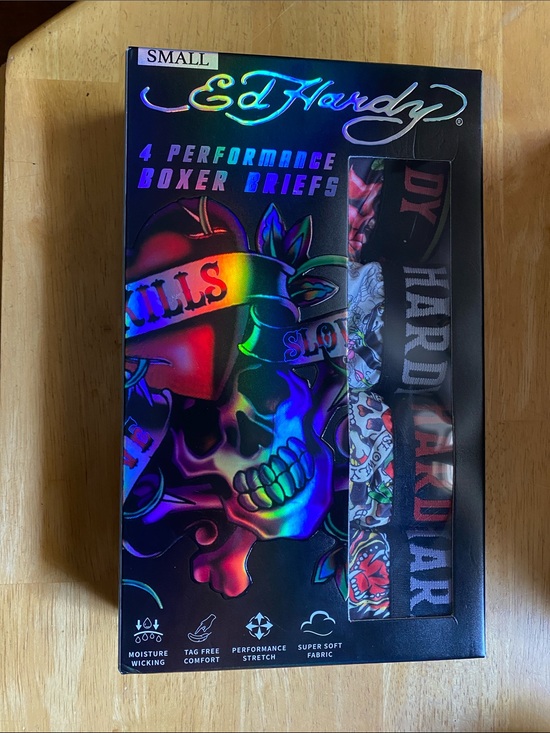 Ed Hardy Other - ED HARDY 4 PACK BOXER BRIEFS SIZE S New In Box. BREATHABLE, Moisture Wicking.